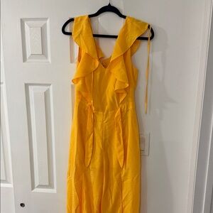 Guess Vibrant Yellow Ruffle Jumpsuit